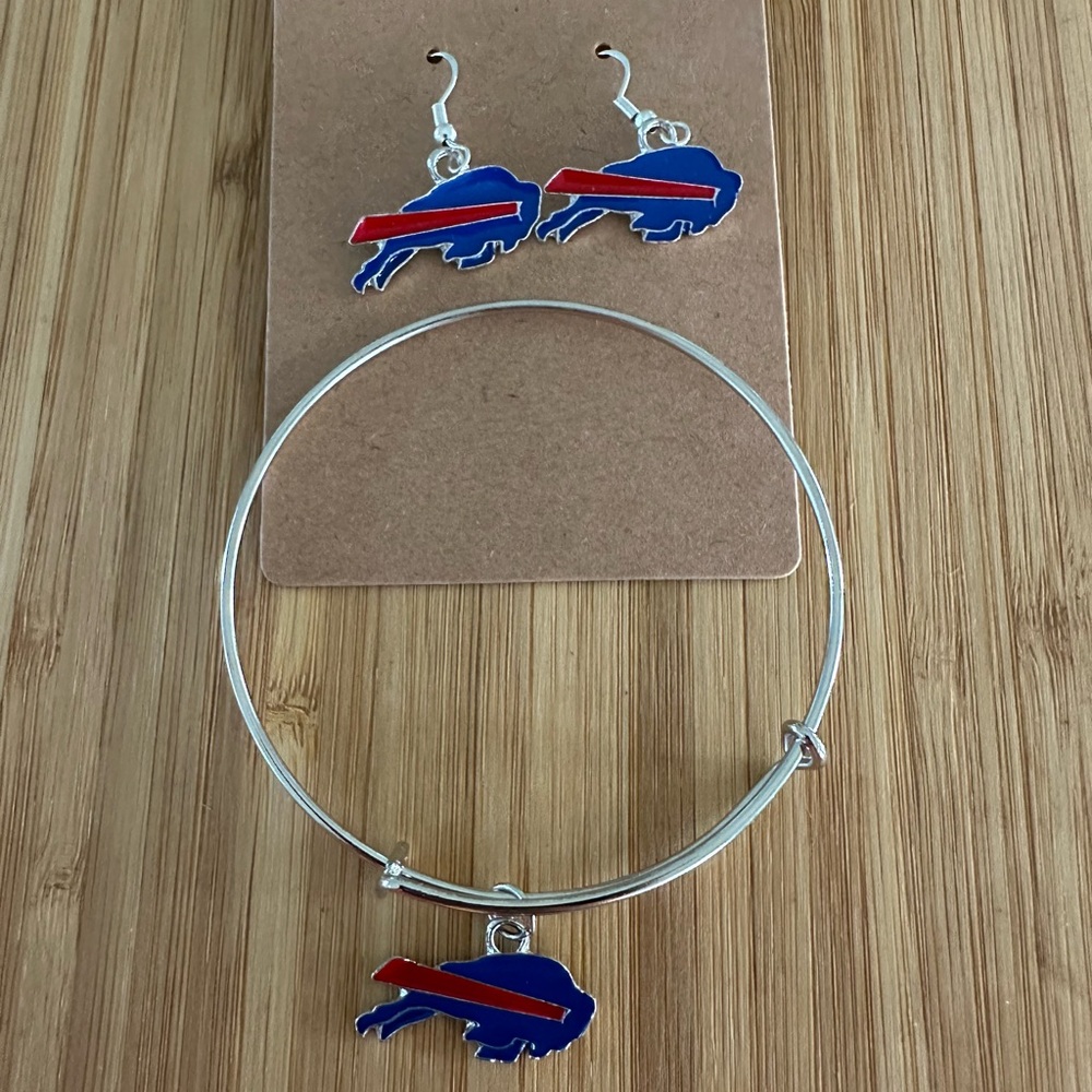Buffalo Bills bracelet and earring set